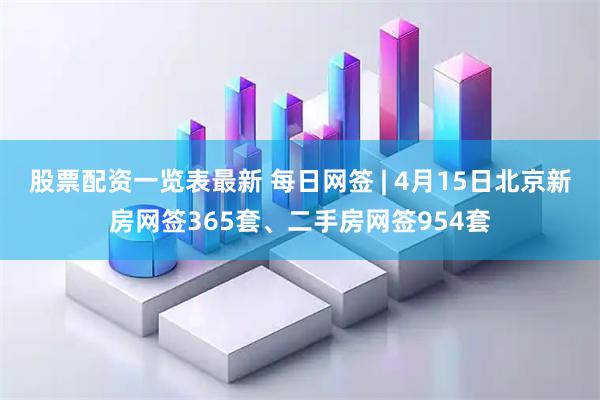 股票配资一览表最新 每日网签 | 4月15日北京新房网签365套、二手房网签954套